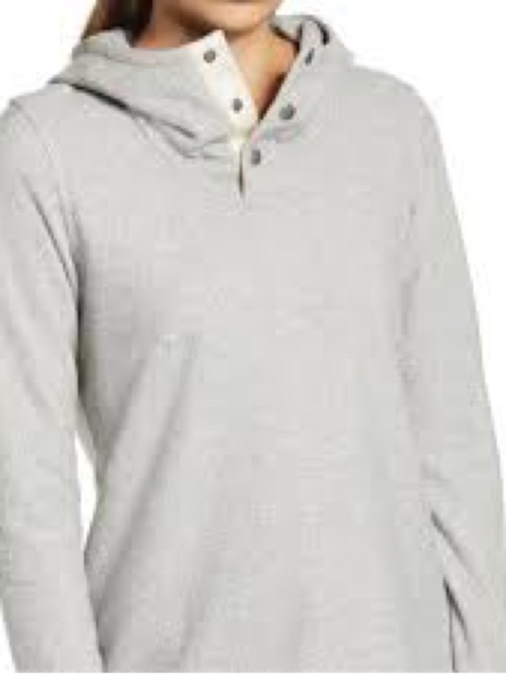 The North Face Light Gray Women's Hooded Henley Sweatshirt